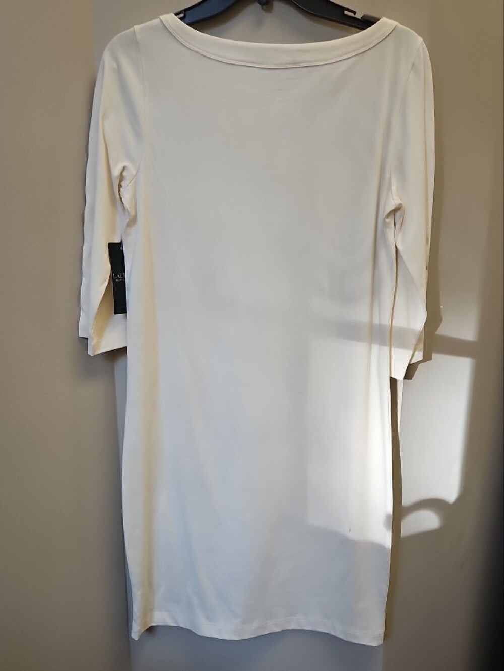 Ralph Lauren Cream Midi Dress with Lace-Up Sleeves - Picture 4 of 10